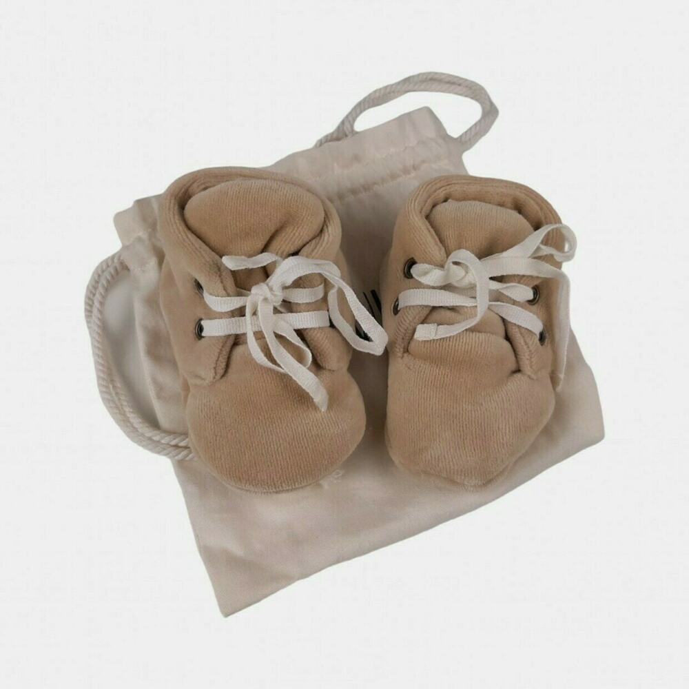 Kidwild Tan Velour Baby Booties